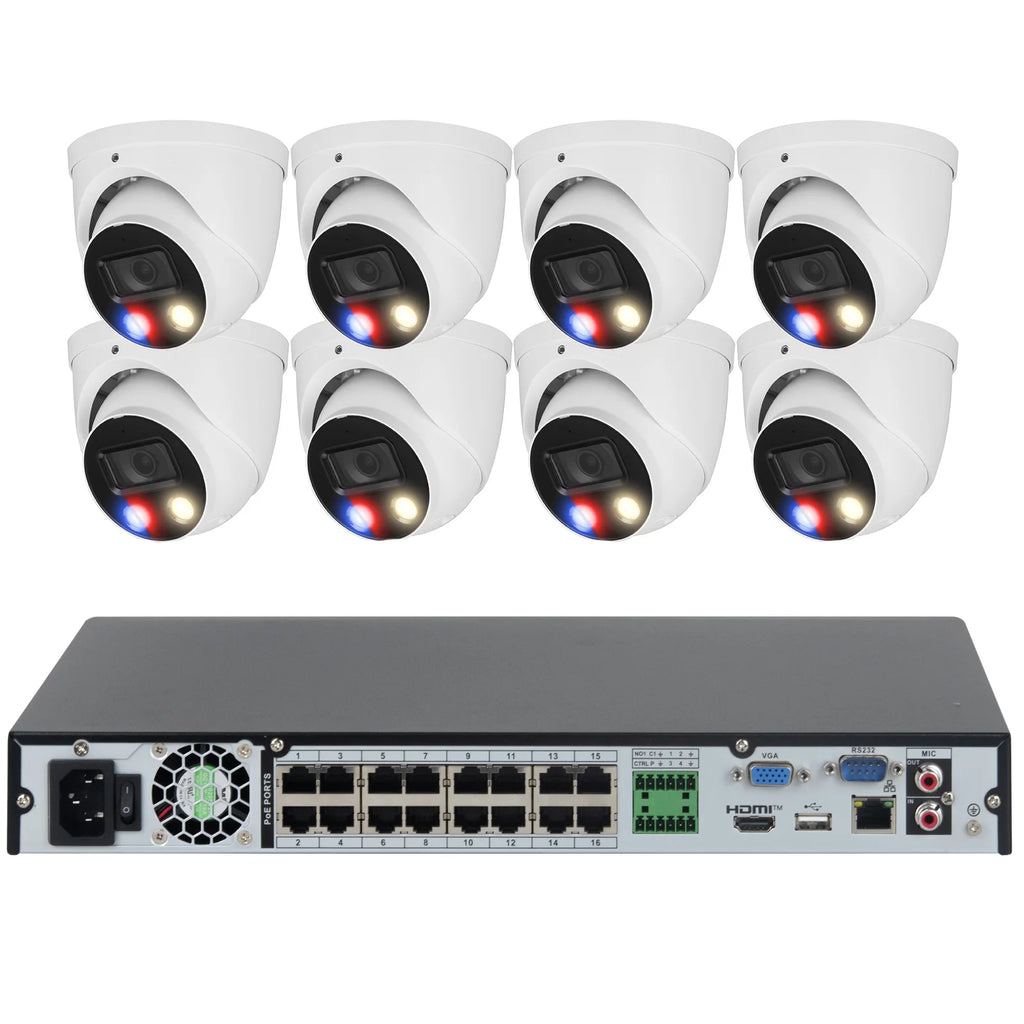 16CH 4K POE NVR CCTV Security Camera System 8MP Full Color Night Vision Outdoor Video Surveillance Kit 2 Way Audio Alarm
