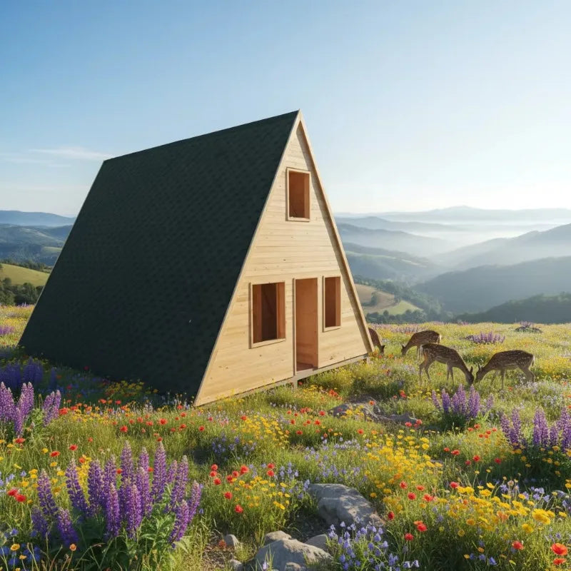 Triangle A Frame Portable Cabin House Modular Wooden Tiny Home Luxury Outdoor Living