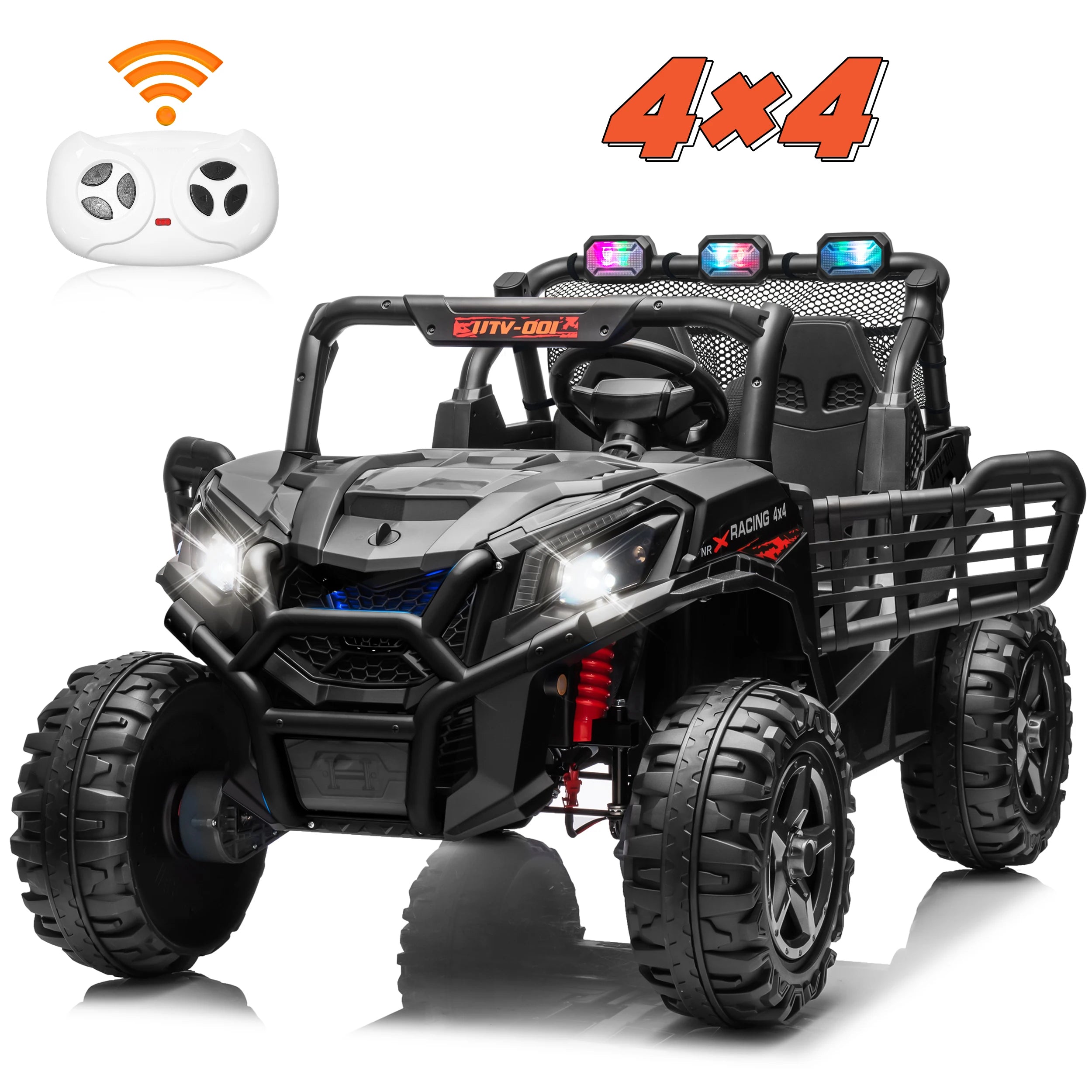 24V XL 2 Seater Ride on Toys Car for Girls, 2WD/4WD Switchable Off-Road UTV W/Long-Endurance Battery Power, 3-Speed Remote Contr