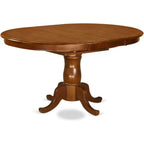 Oval Dining Table Set with 6 Linen-Fabric Chairs, 42x60 Inches, Brown