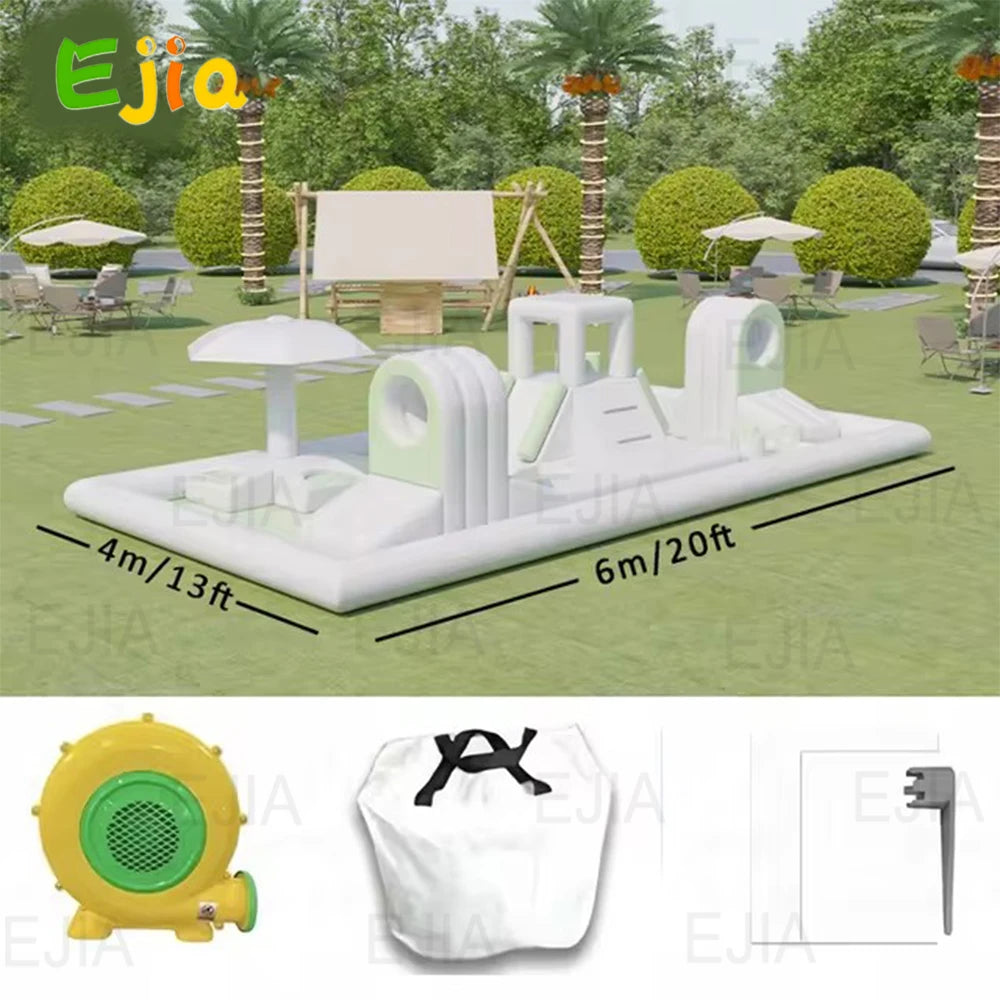 20ft Large  Commercial Inflatable Obstacle Course Bounce House Dry/Water Park Splash Pad Soft Play  Ball Pit Playground For Party Birthday
