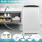 Compact 17.8 lbs Automatic Portable Washing Machine with 10 Programs, LED Display and Drain Pump, Ideal for RV, Dorm, and Home U