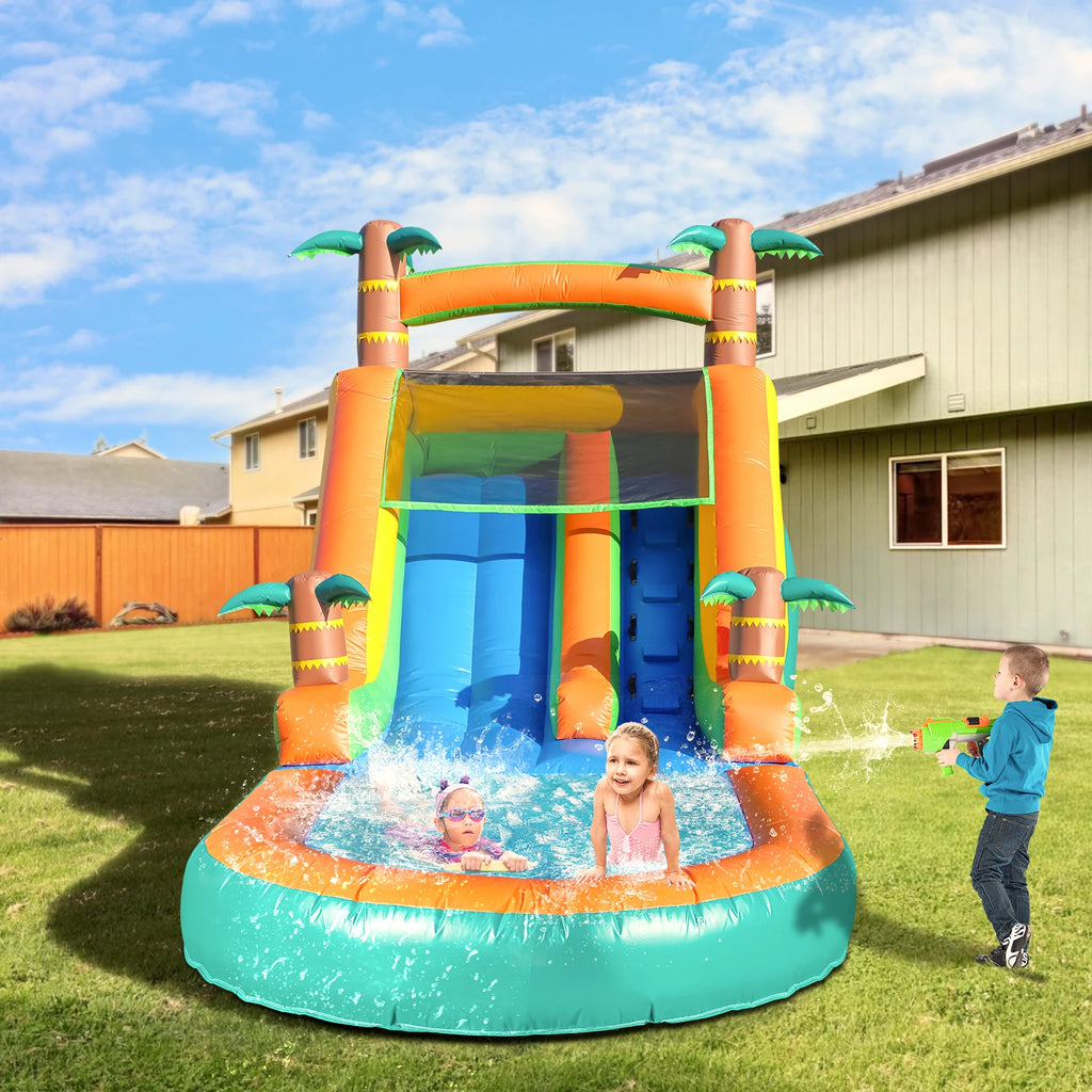 21ft Giant Commercial PVC Inflatable Water Slide Bounce House Pool With Blower commercial  Children's playground water slide