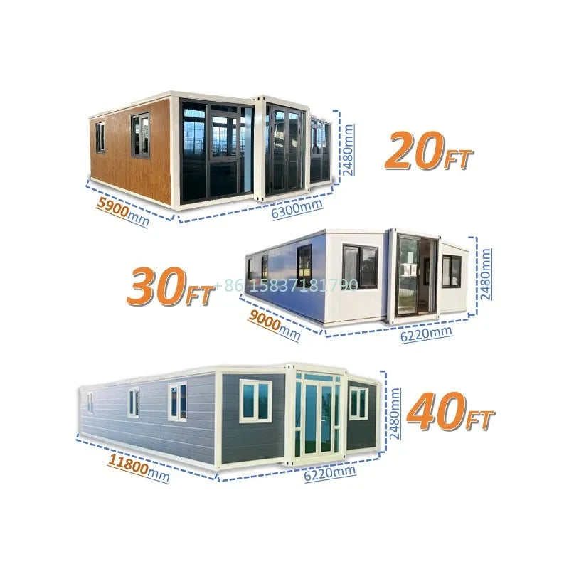 Foldable Expanded Container House Prefab Vacation Folding House Prefabricated Tiny Home 20ft Mobile House Container for Portugal