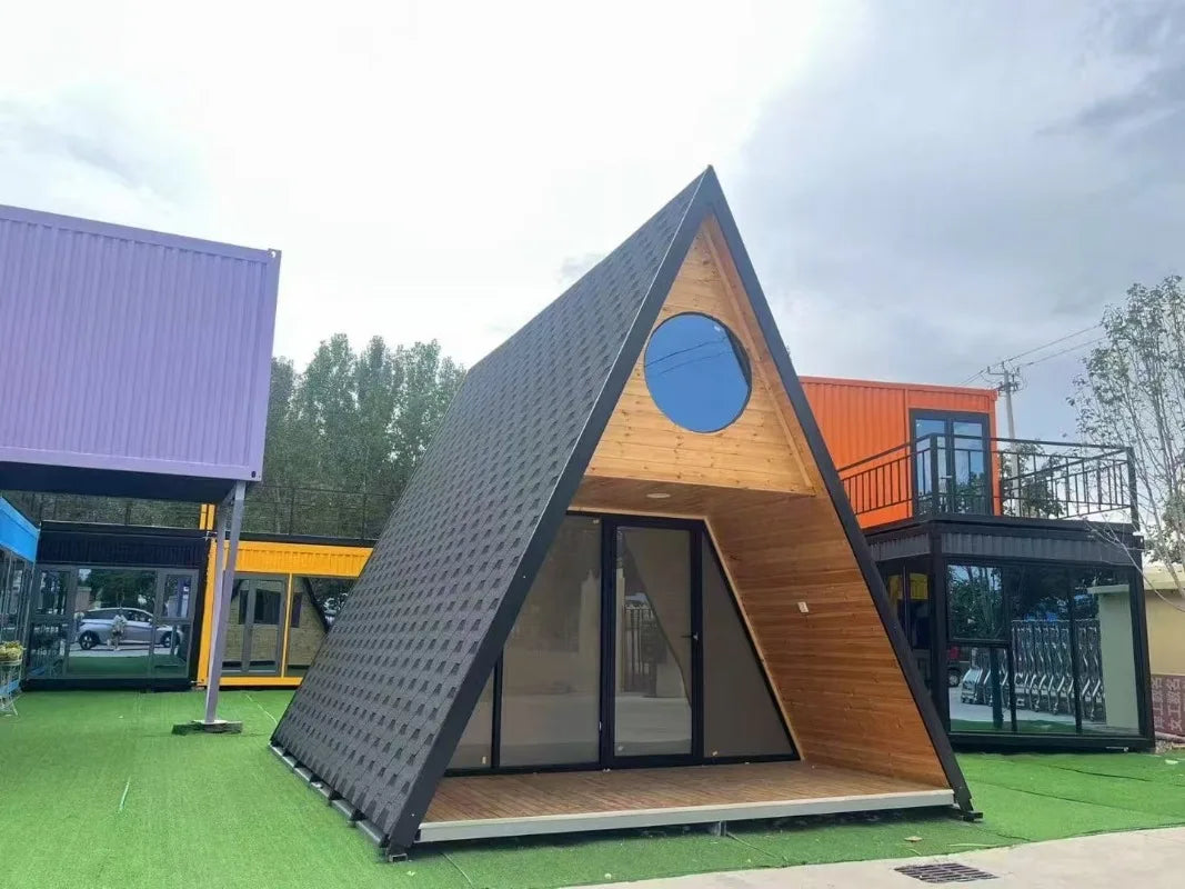 Modular Triangle A Frame Portable Tiny House Wooden Cabin Luxury Outdoor Living Villa