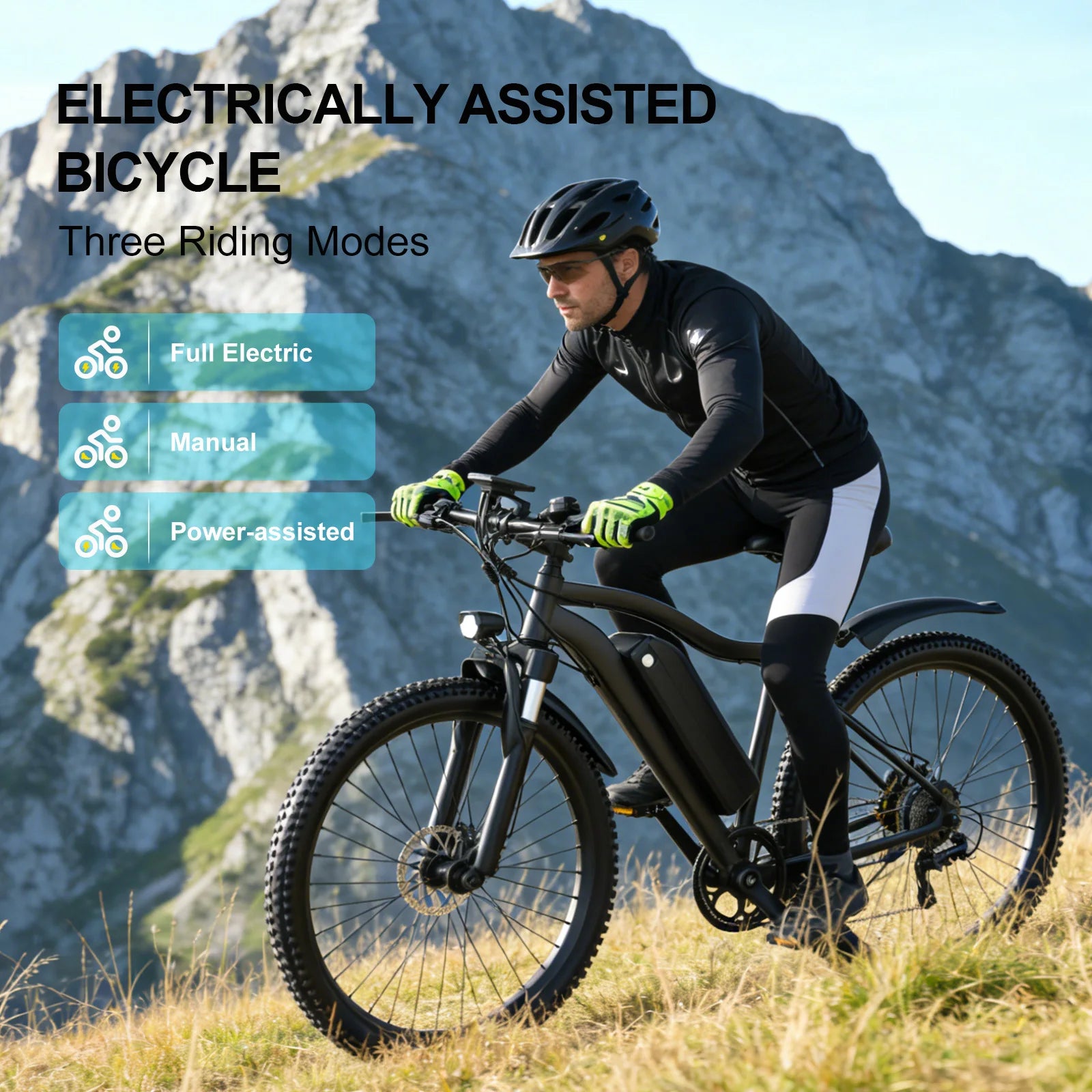 Toofly G73 Electric Bike Adults Electric Bicycle Peak 740W 48V 13AH e bike 26" Fat Tire Mountain Bike 25mph Electric Dirt Bike
