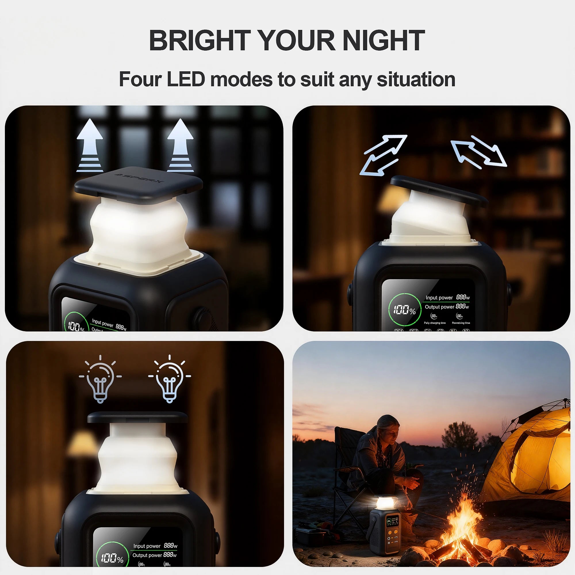 CTOLITY 192Wh Camping Power Station 200W Power Bank 60000mAh LiFePo4 Portable Charger Battery Outdoor Solar Generator Supply