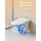 Smart Toilet with Heated Seat, Night Light, Dual Auto Flush, Foot Sensor Operation, Modern Elongated One-Piece ADA Height Toilet