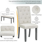 6-Piece Gray Wash & Beige Dining Set: Rectangular Table, 4 Upholstered Chairs, 1 Bench