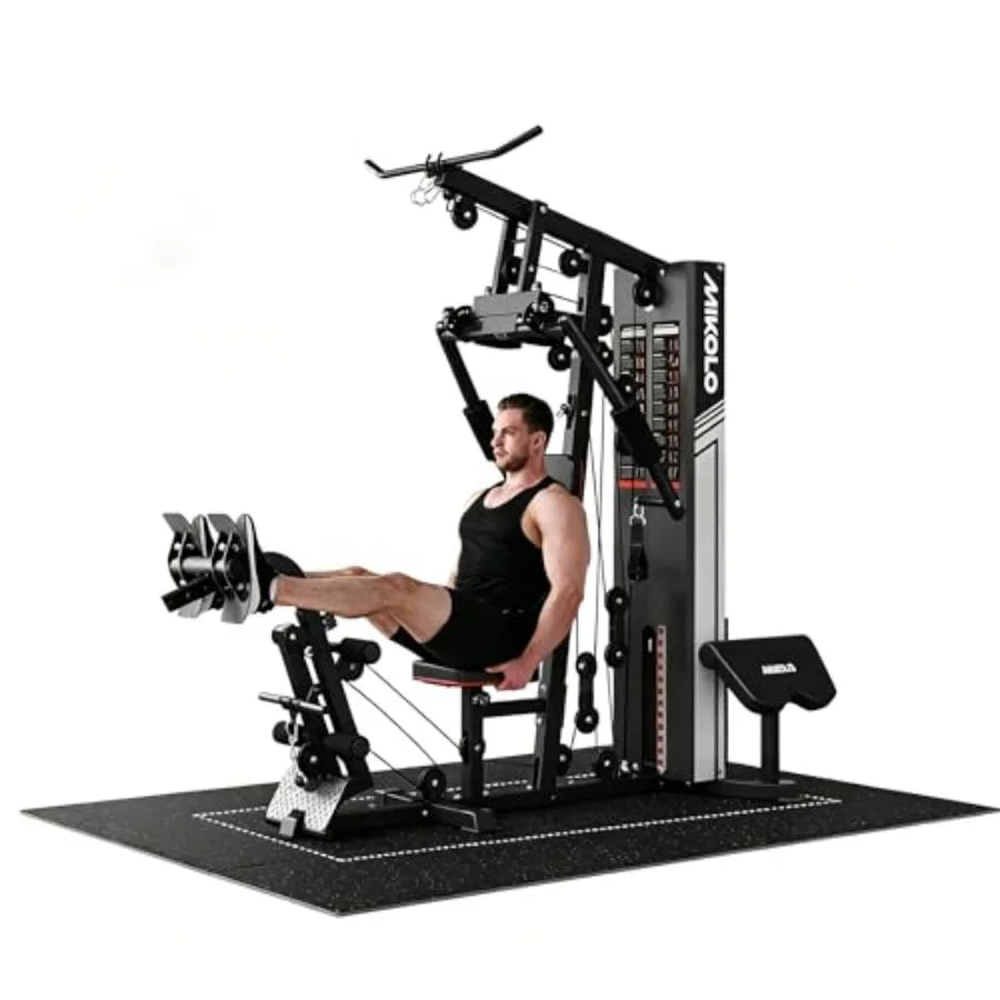 Home Gym, Workout Station with 50LBS Weight Stack, Multifunctional Home Gym Equipment, Exercise Equipment for Full Body Strengt