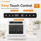 Countertop Dishwasher 800W Portable Mini Dishwasher 6.8L/1.8 Touch Controls Gallon Portable Dishwasher Countertop with 360° Rota