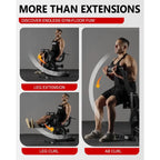 Leg Extension and Curl Machine, Lower Body Special Leg Machine, Adjustable Leg Exercise Bench with Plate Loaded