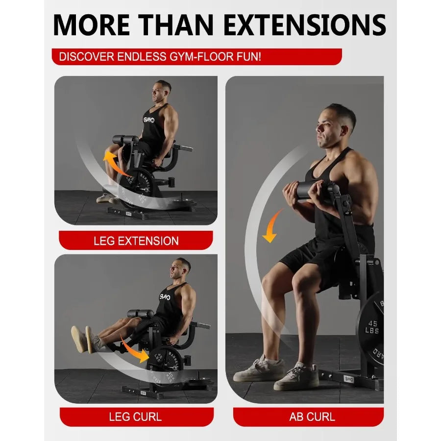 Leg Extension and Curl Machine, Lower Body Special Leg Machine, Adjustable Leg Exercise Bench with Plate Loaded