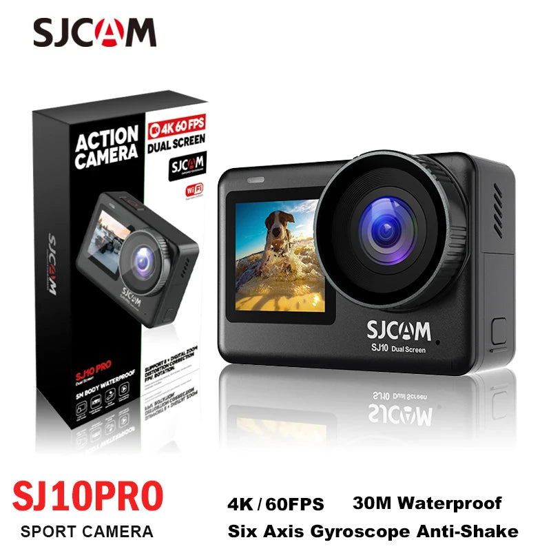 SJCAM SJ10 Pro Action Camera 4K Cam Active HDR Video Sports DV Dual Screen for Vlog Camera for Motor Bike