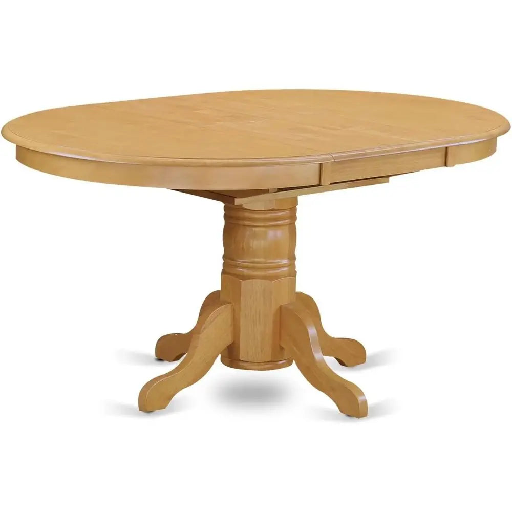 5-Piece Oak Kitchen Table Set with Oval Dining Table and 4 Solid Wood Chairs, 42x60 Inch