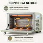 BUYDEEM T103 12QT Countertop Toaster Oven, Retro Mini Oven with 7 Cooking Modes, No Preheat Carbon Fiber Heating, LCD Temperature Control, Bake Broil Toast Bagel Pizza Reheat, Grill Rack Baking Tray
