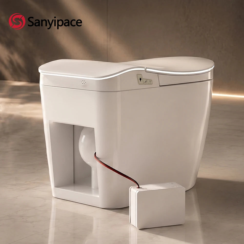 Sanyipace Smart Toilet Seat and Bidet 1000 Gram MaP Flush Score ADA Comfort Height Auto Flush Warm Water Heated Seat Toilet One Piece Elongated Toilet with Tank Toilet
