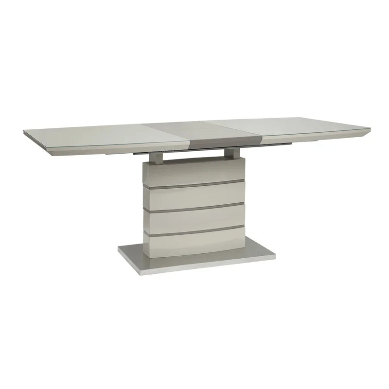 Contemporary 5-Piece Dining Set with Extendable Table and Metal Frame Chairs