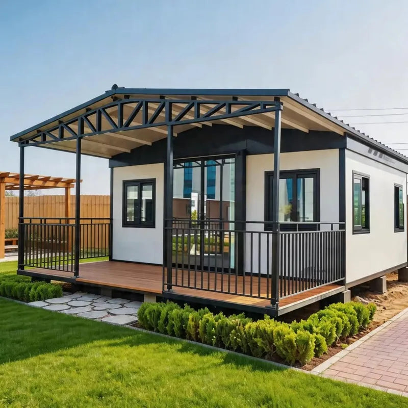 Smart Capsule House: Prefab Tiny Container House with Solar Panels & EV Charger