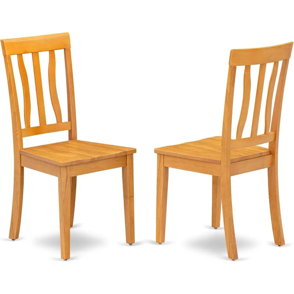 5-Piece Oak Kitchen Table Set with Oval Dining Table and 4 Solid Wood Chairs, 42x60 Inch