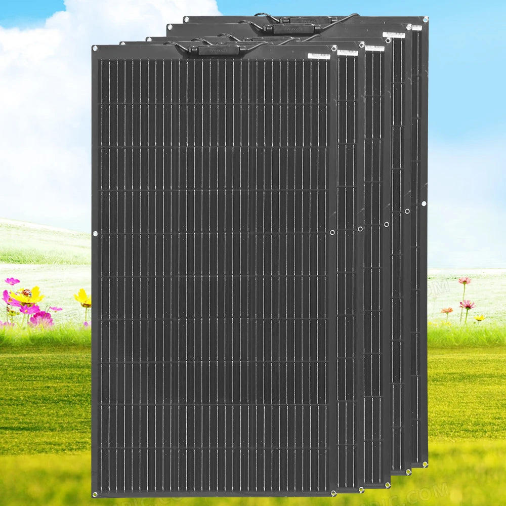 WUZECK Flexible Rechargeable Solar Panel Battery 100W 1pcs ~10 pcs High Efficiency Cell (100W, 200W, 300W, 400W, 500W, 1000W)