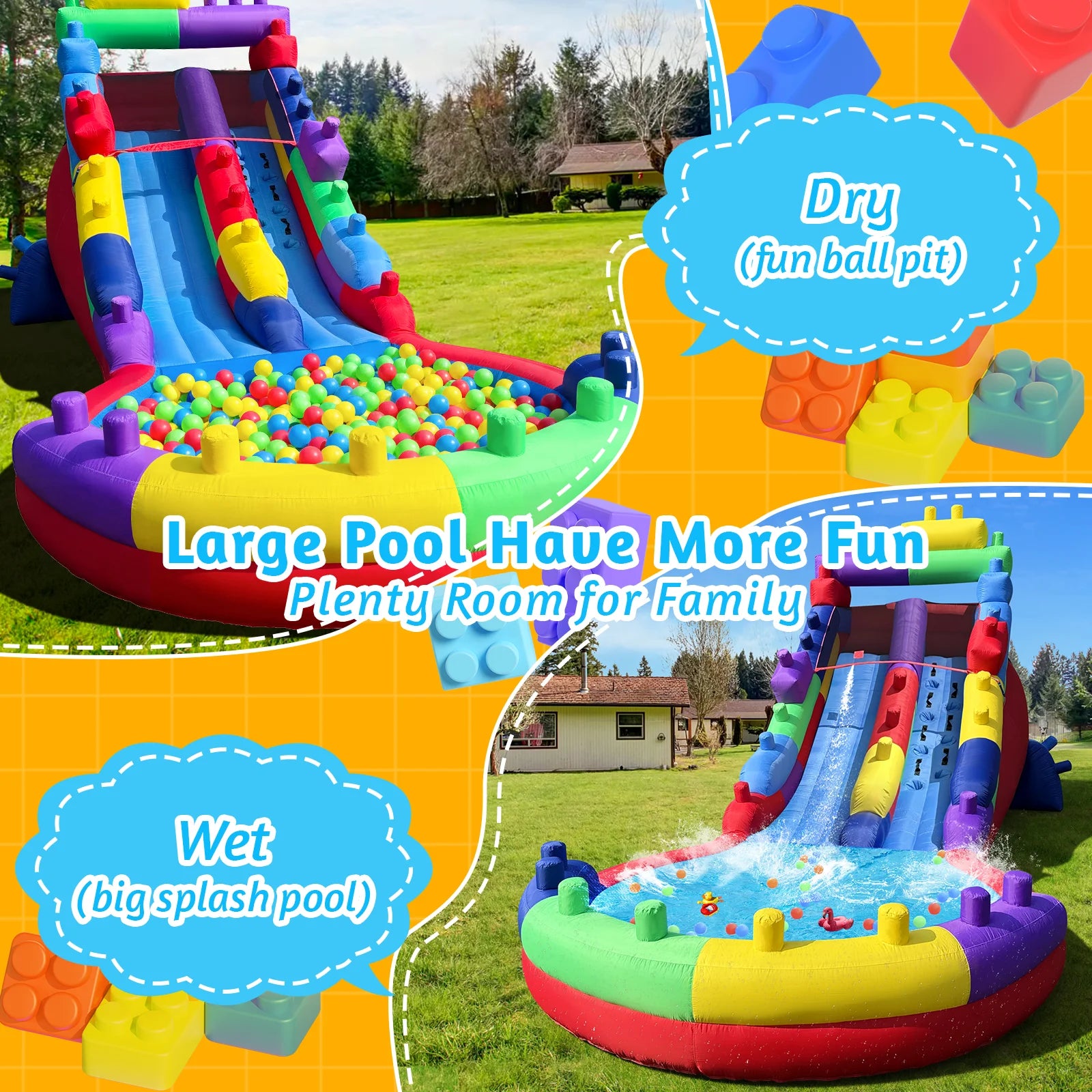 Giant Inflatable Water Slide For Kids Durable Oxford Cloth Summer Backyard Water Park With Splash Pool Children’s Summer Fun