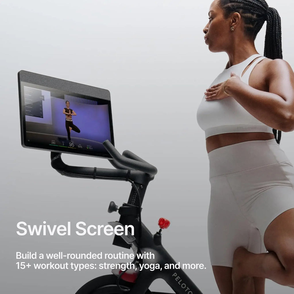 Peloton Exercise Cross Training Bikes, Indoor Stationary Spin Bikes for Home Workouts, Space-Friendly Exercise Equipment for Cardio and strength Workout & Indoor Cycling