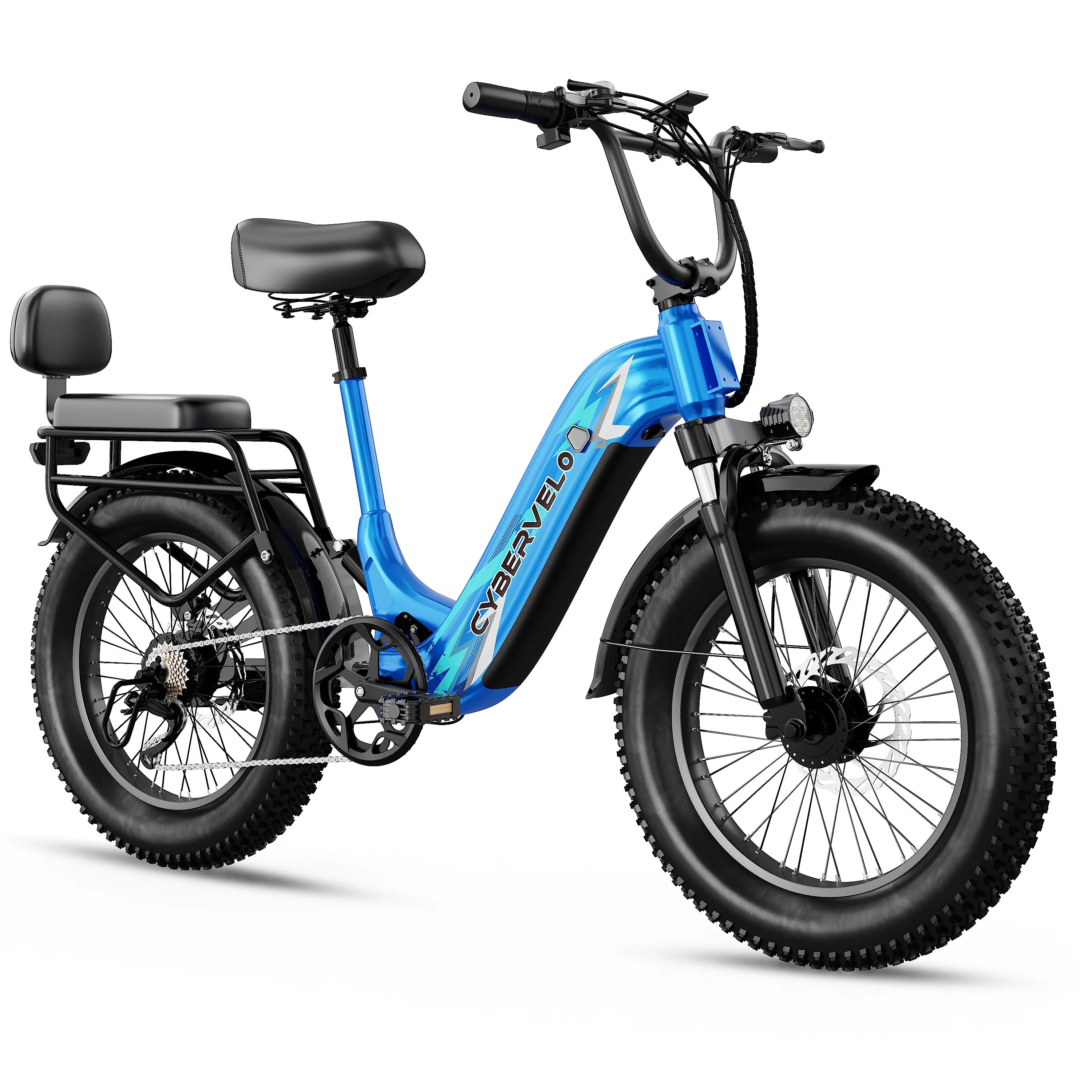1500W Peak 20" Fat Tire Step-Thru Electric Bike, 7-Speed All Terrain Commuter Ebike, 48V 20Ah Removable Battery for Adults EK12 & EK8
