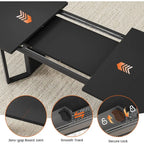 Black 63 Extendable Dining Table Set for 4-6 with Cushioned Chairs, Suitable for Small Spaces
