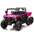 24V 440W Kids Ride on Electric Tractor with Parent Remote Control Suspension Bluetooth Music 1.86-3.41MPH for Kids Pink