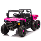 24V 440W Kids Ride on Electric Tractor with Parent Remote Control Suspension Bluetooth Music 1.86-3.41MPH for Kids Pink