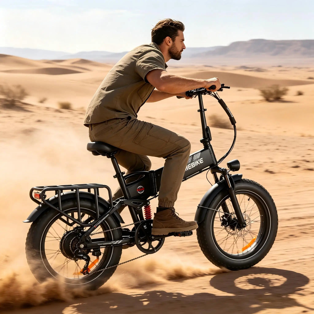 SAMEBIKE RS-A02Pro Folding Fat Tire Electric Bike 1000W All Terrain Snow Mountain Ebike For Adults 48V 15Ah High Capacity Battery Dual Suspension Off Road Adventure Bicycle