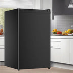 4.3 Cu.ft Mini Fridge with Freezer, Compact Refrigerator Single Door for Bedroom Office Dorm RV, Adjustable Thermostat, Removable Glass Shelves & Crisper Drawer