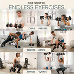 Adjustable Dumbbells Set 25 lbs Each with Rack, Quick-Change Weights 5-25 lbs for Home Gym Strength Training