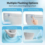 Smart One-Piece Bidet Toilet with Auto Flush, Heated Seat, Warm Water, Dry Function, Adjustable Temperature, Remote Control