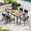 7-Piece Outdoor Dining Set for 6, Textilene Chairs & Metal Table, Perfect for Backyard, Garden, Poolside
