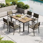 7-Piece Outdoor Dining Set for 6, Textilene Chairs & Metal Table, Perfect for Backyard, Garden, Poolside