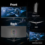 34 CRUA Gaming Monitor 34-inch Curved Ultrawide WQHD Monitor 3440 x 1440 R1500 Ultrawide Computer Monitor 144Hz VA Panel Display