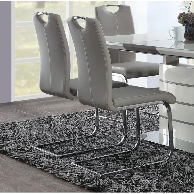 Contemporary 5-Piece Dining Set with Extendable Table and Metal Frame Chairs