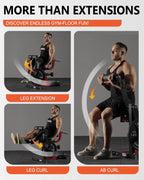 Adjustable Leg Extension and Curl Machine for Home Gym, Iron Material, Blue Color, Plate - Loaded Lower Body Workout