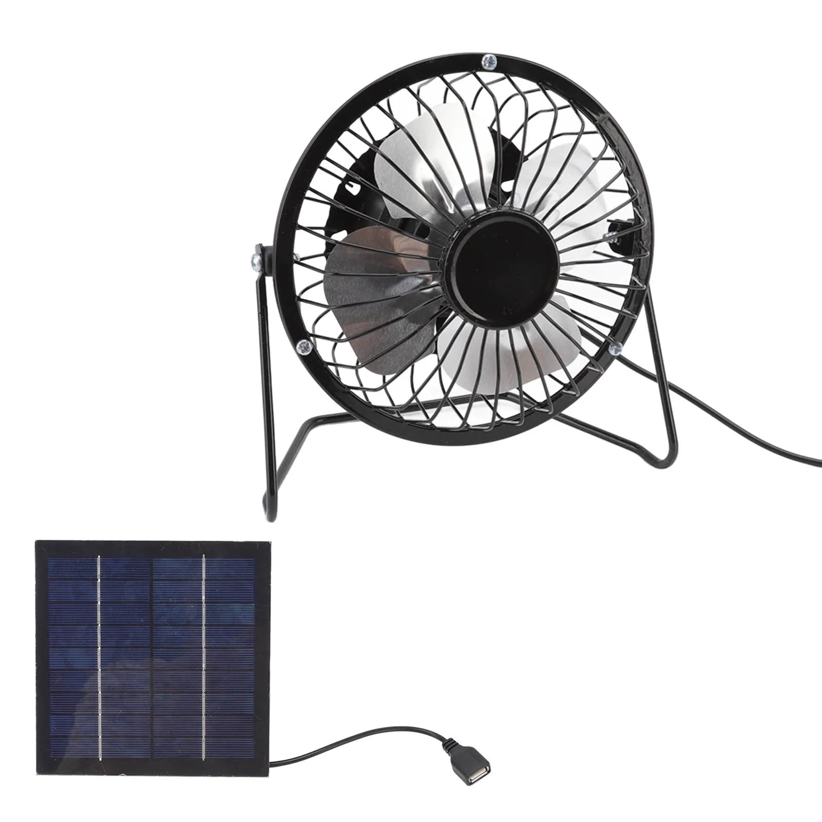DC5v 2.5w Photovoltaic Solar Panel Set with Portable USB Cooling Fan Ventilation System For Greenhouses Trailers RVs