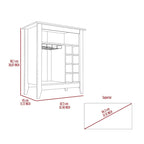 Black Bar Cabinet with Open Shelf, Wine Racks, and Drawer