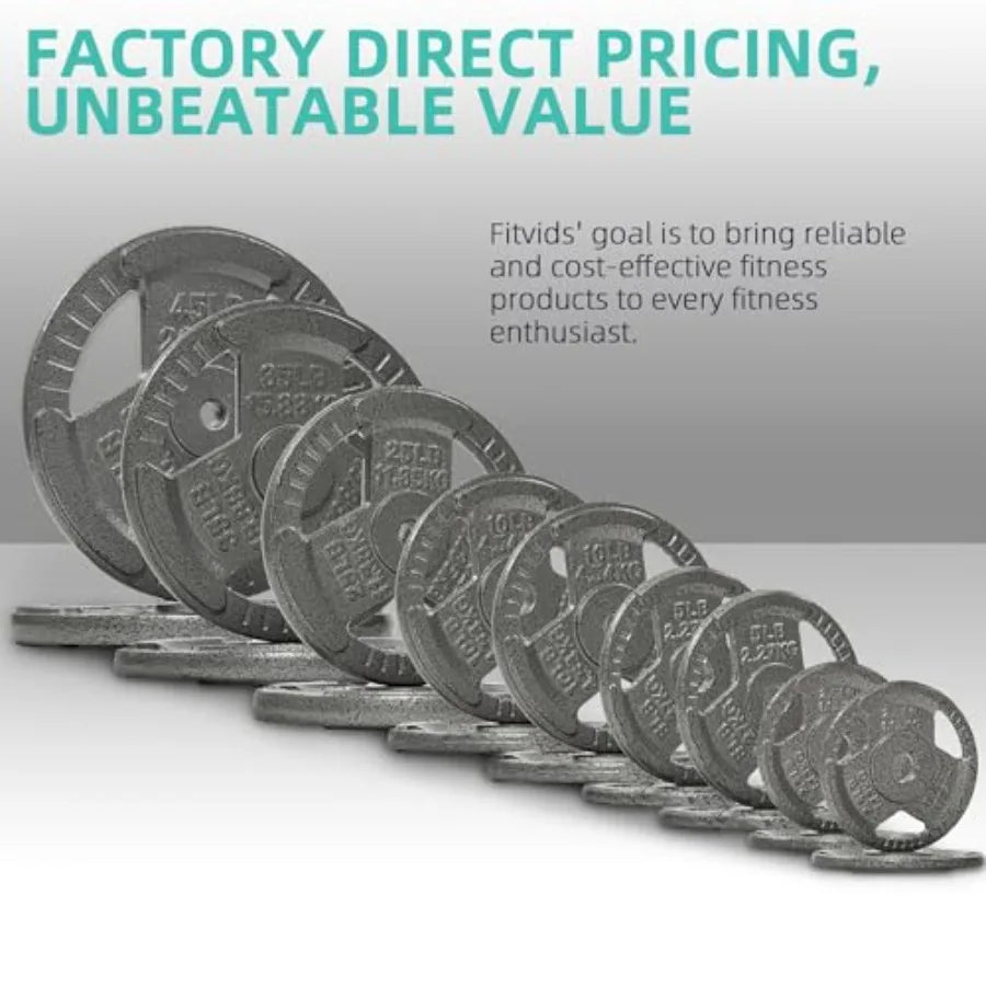 Cast Iron 1" Standard Weight Plates Including 5Feet Standard Barbell Bar and Star Locks, 95 Pounds Set 85 Lbs Plates + 10 Lbs B