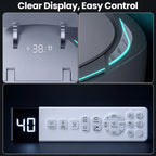 Sanyipace Smart Toilet Seat and Bidet with Smart Control 1000g MaP Powerful Flush Intelligent Toilet One Touch Flush Warm Water Feminine Rear Oscillating Wash Auto Nozzle Cleaning Toilet