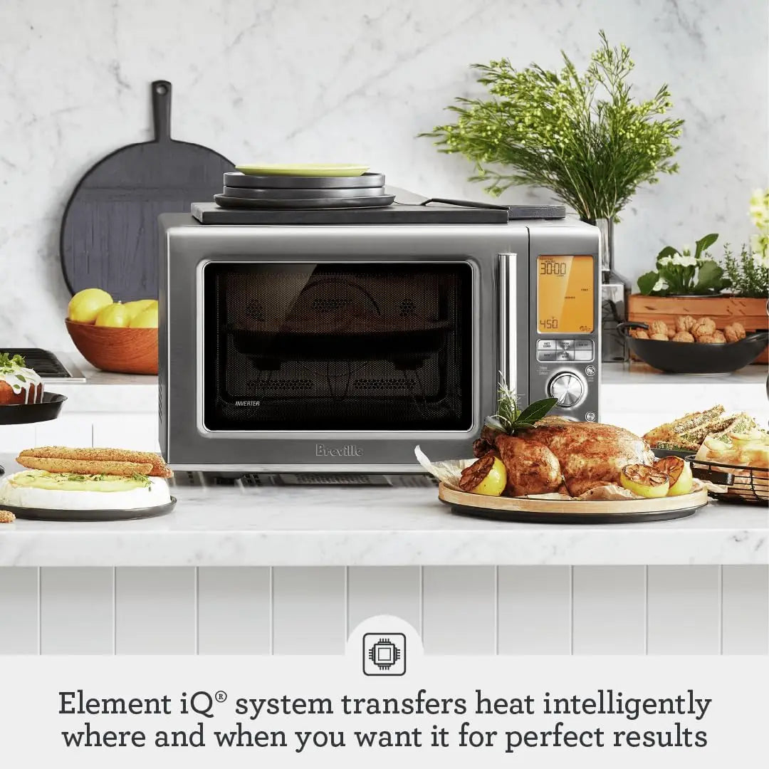 Breville BMO870BSS Combi Wave 3-in-1 Microwave, Air Fryer and Convection Oven, Brushed Stainless Steel