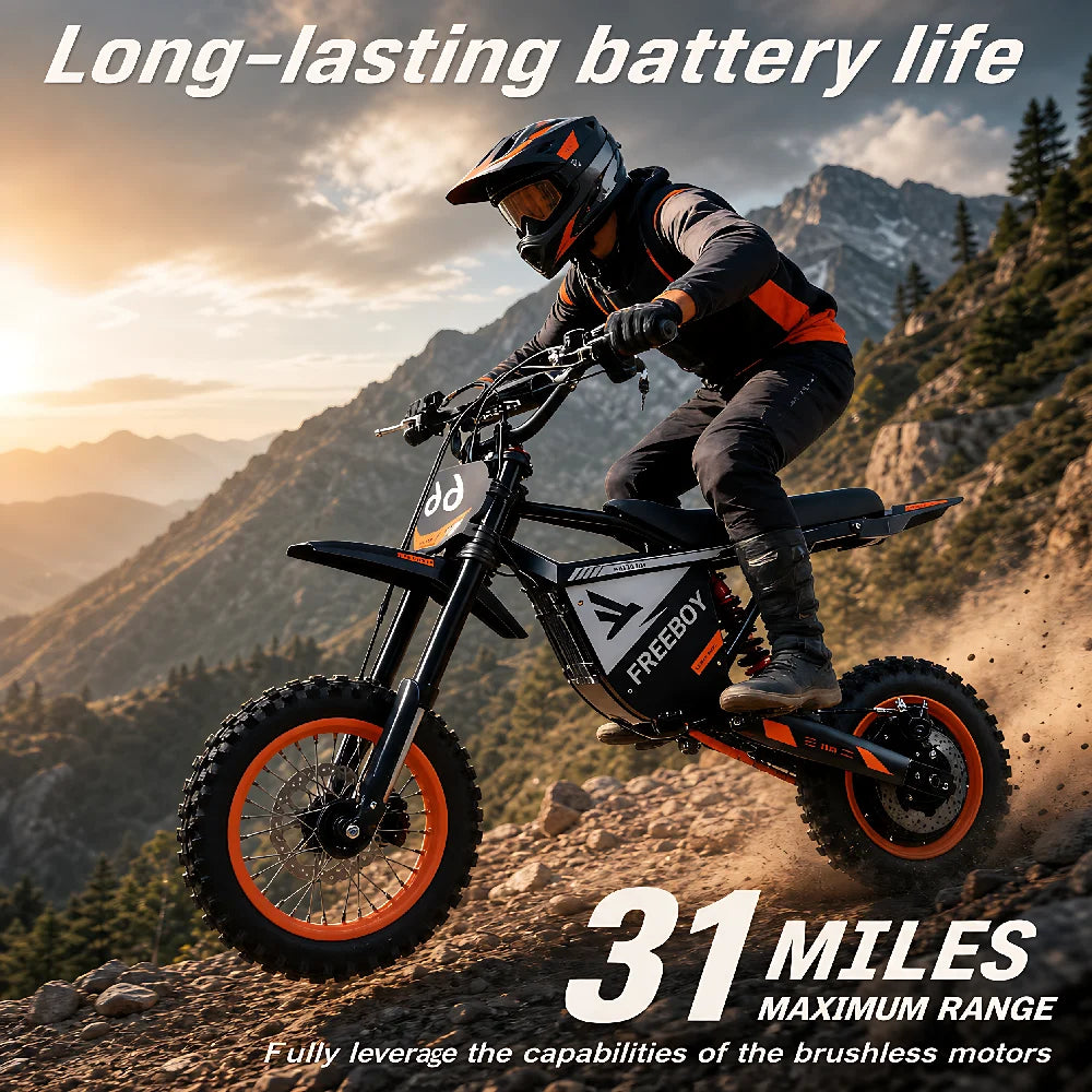 KEXZERON Electric Bike for Teens Adults, 12"/10" Fat Tire 3000W 34MPH Electric-Dirt-Bike，31 Miles Max Speed with 48V 30AH Battery Electric-Motorcycle Mountain Off-Road EBike