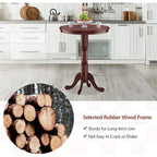 3 Pcs Dining Table Set, Wooden Pub Pedestal Side Table with Stable Base, 360 Degrees Swivel Bar Stool, Round Bar Table and Stool