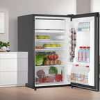 4.3 Cu.ft Mini Fridge with Freezer, Compact Refrigerator Single Door for Bedroom Office Dorm RV, Adjustable Thermostat, Removable Glass Shelves & Crisper Drawer