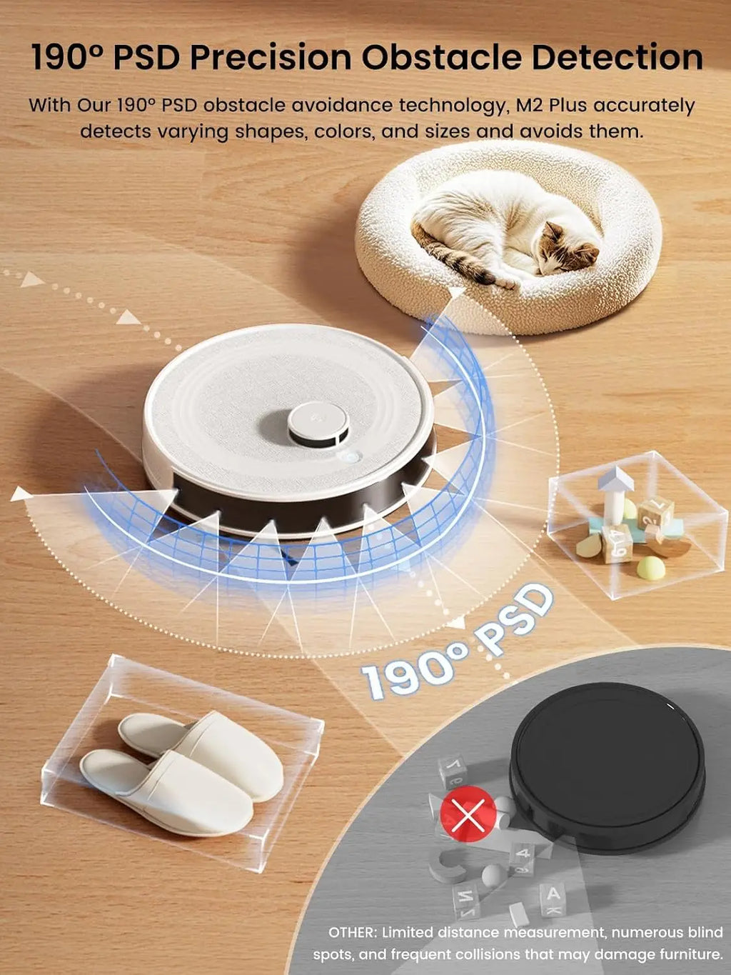 Robot Vacuum and Mop with 75-Day Self-Emptying, 6000Pa Suction, LiDAR Mapping, 140 Min Runtime for Carpet, WiFi/APP/Alexa