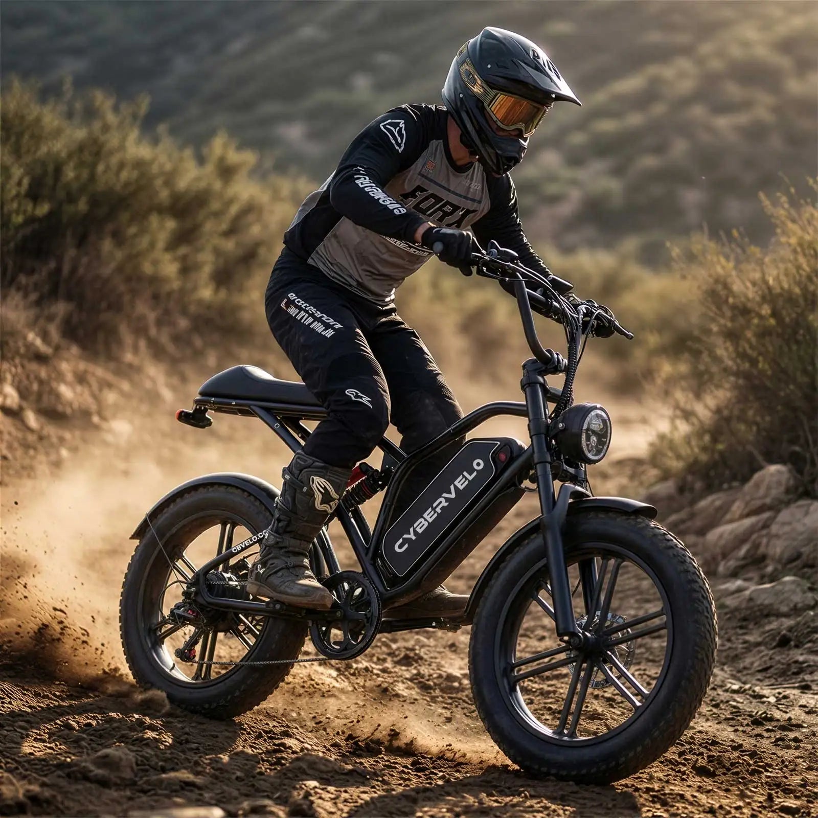 Cybervelo 1000W Motor 20" Fat Tire E-Bike, All-Terrain Mountain Snow 48V 20AH Battery Powered E Motorcycle, 80Miles+ 30MPH EK11